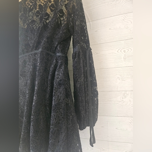 Free People-Women's  Dress S Black Midi  Long Sleeves - Picture 10 of 10